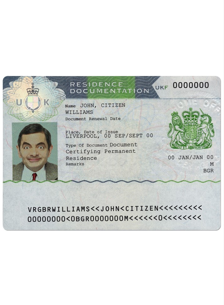 Documents de résidence au Royaume Uni 2 modèles PSD (également avec aspect passeport) (2)